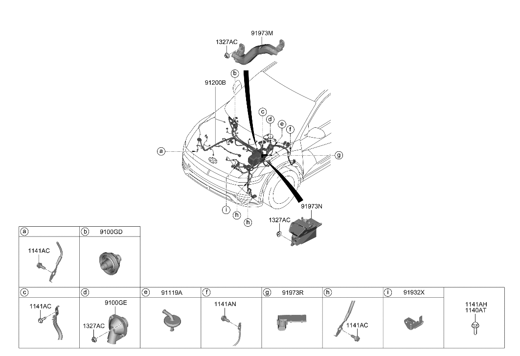 Hyundai 91210-GI471 WIRING ASSY-FRT