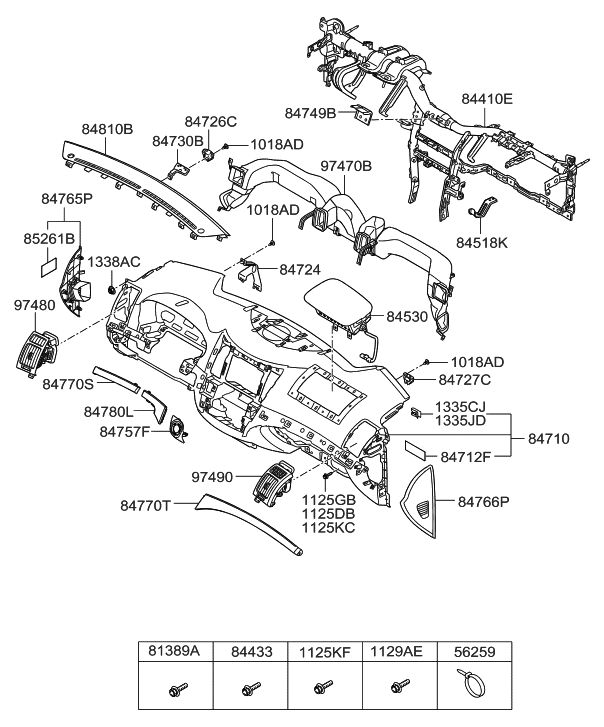 Hyundai 84765-3J200-OR Cover Assembly-Crash Pad Side LH