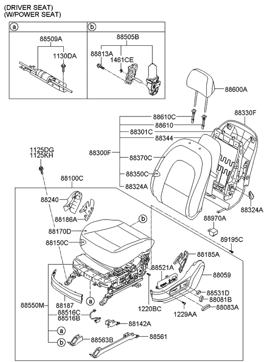 Hyundai 88300-3J040-WKK Back Assembly-Front Seat Driver