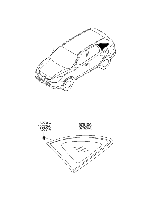 J Genuine Hyundai Glass Moulding Assembly Quarter