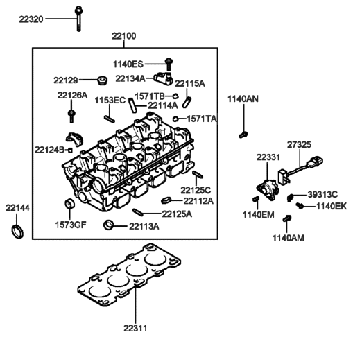 Hyundai 22125-38200 Stud