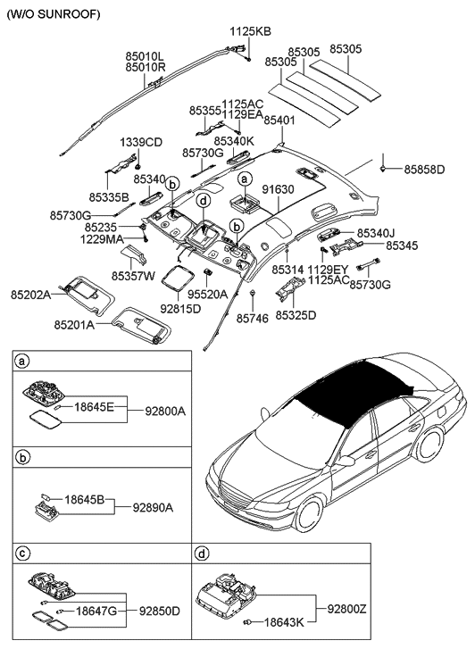 Hyundai 91800-3L291 Wiring Assembly-Roof