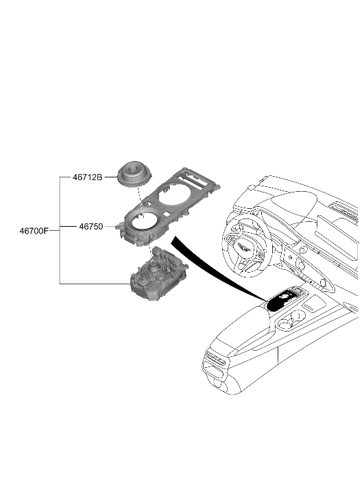 Hyundai 467W0-DS200 LEVER COMPLETE-SHIFT BY WIRE