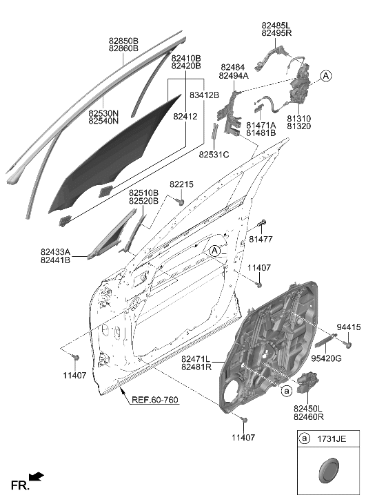 Hyundai 82481-IT000 PANEL ASSY-FRONT DR MODULE,RH