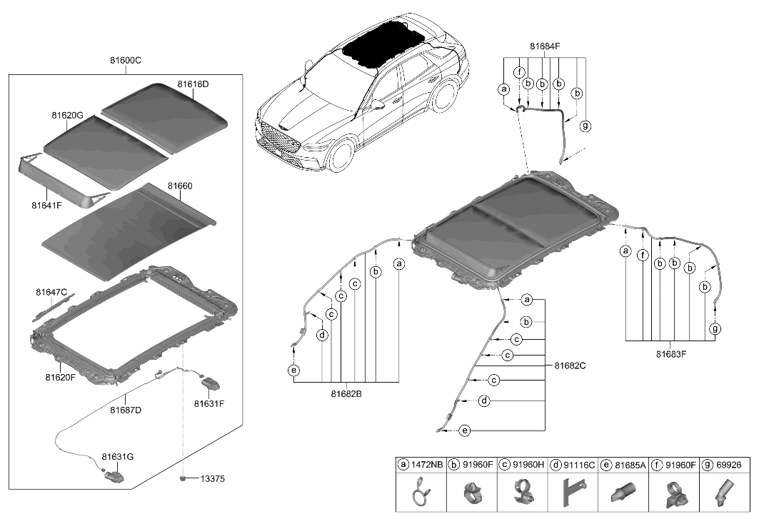 Hyundai 81600-DS010-OCW PANORAMA ROOF ASSY