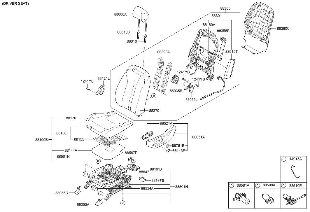 Hyundai 88101-M5030-YFS Cushion Assembly-FR Seat,LH