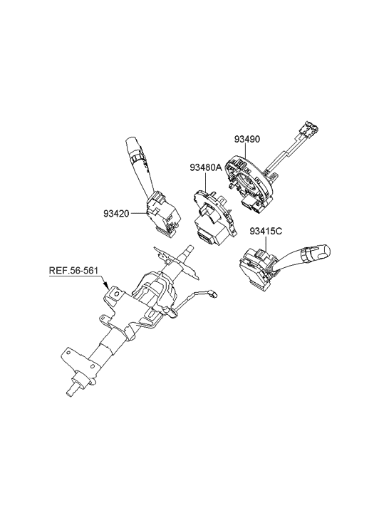 Hyundai 93410-2B101 Switch Assembly-Lighting & Turn Signal