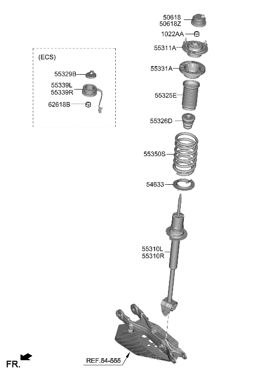 Hyundai 55329-T1050 CAP-RR SHOCK ABSORBER UPR