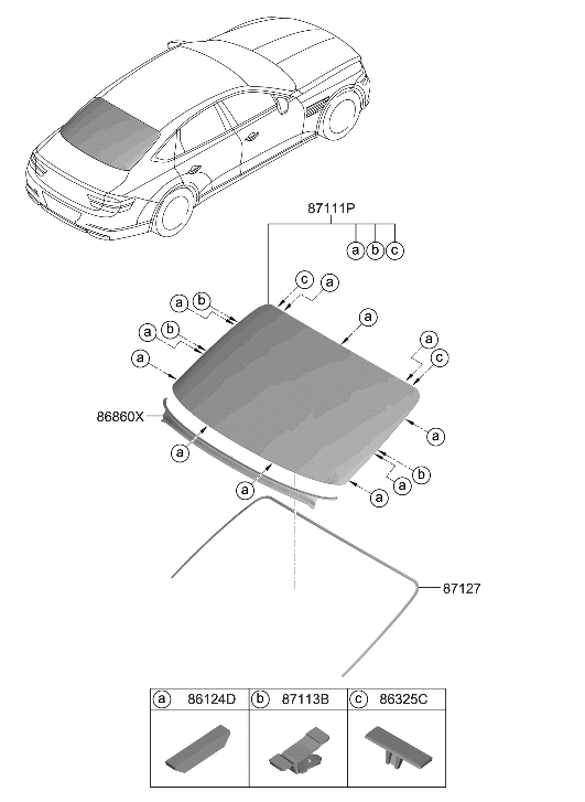 Hyundai 87120-T1000 MOULDING-BACK WINDOW