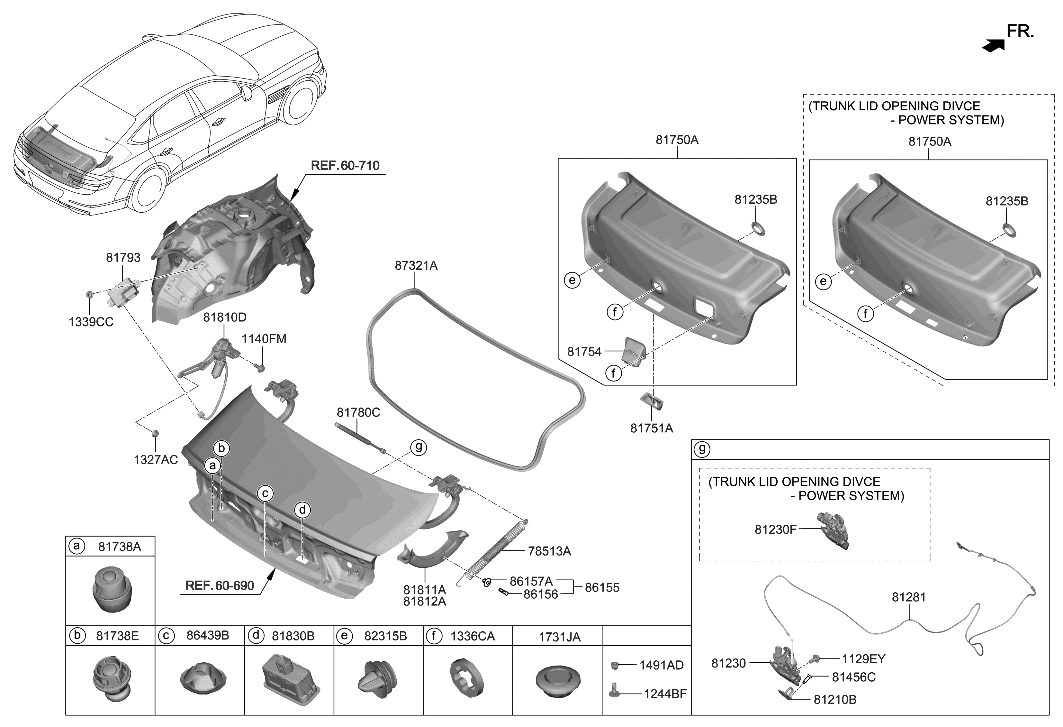 Hyundai 81236-T4000 COVER-TRUNK LID OPENER