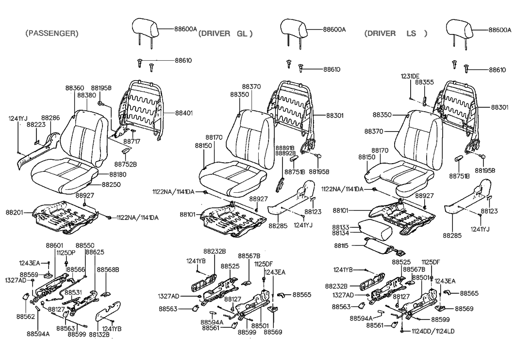 Hyundai 88210-23501 Frame Assembly-Front Seat Cushion,RH