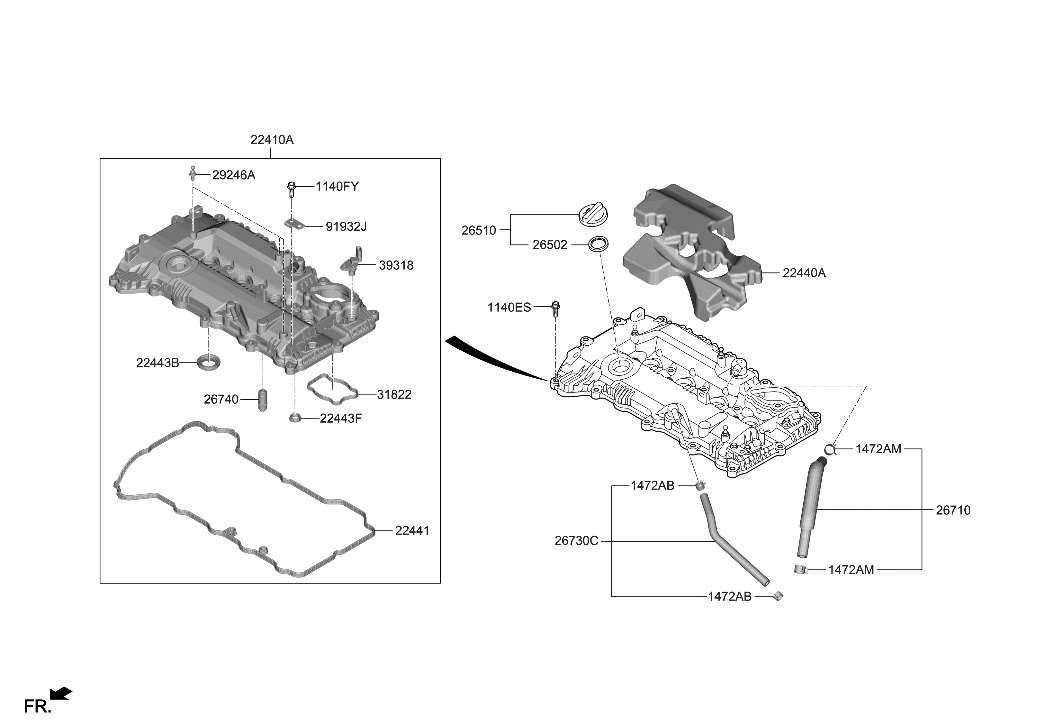 Hyundai 26730-2JHA0 Hose Assembly-Fresh Air