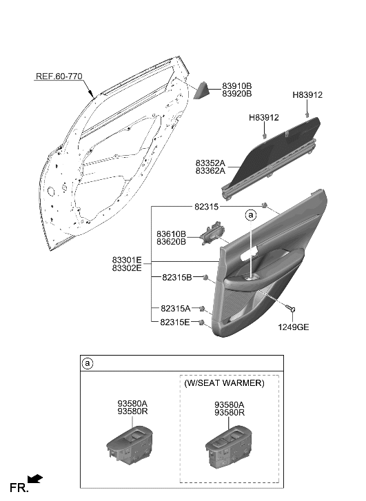 Hyundai 83305-L5020-NNB Panel Assembly-Rear Door Trim,LH