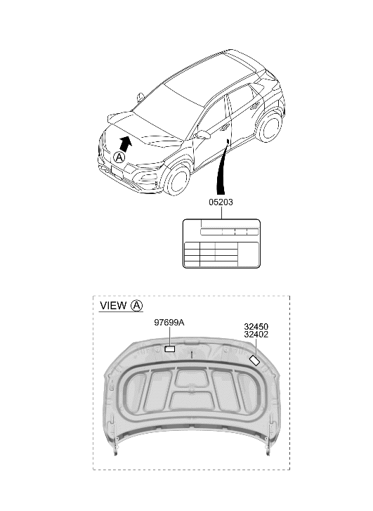 Hyundai 32400-0E713 LABEL-EMISSION