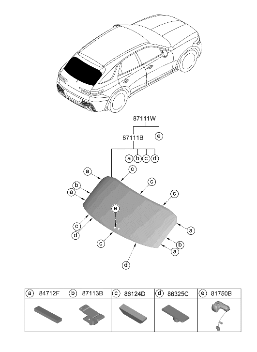 Hyundai 87111-AR010 GLASS-TAIL GATE