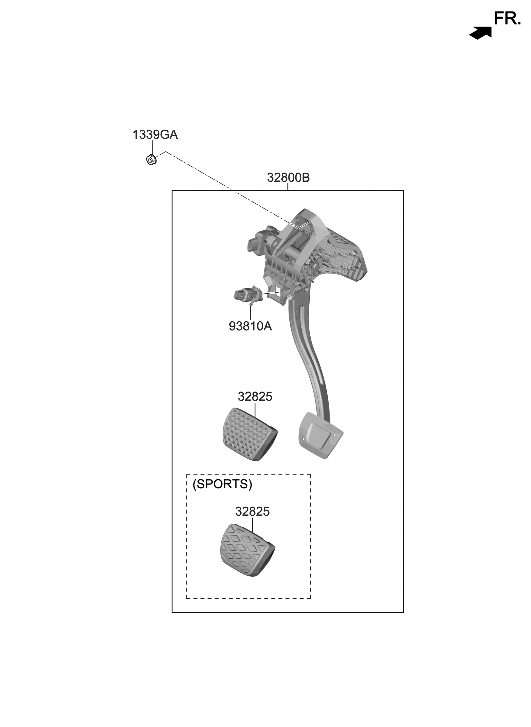 Hyundai 32800-AR100 PEDAL ASSY-BRAKE