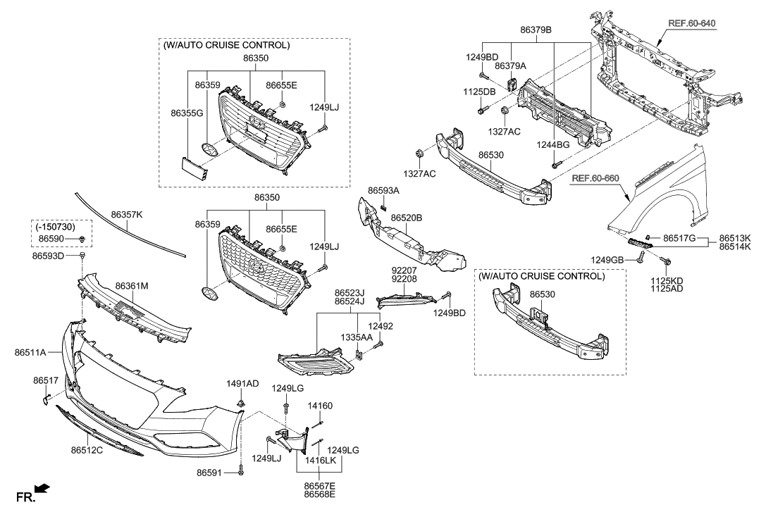 Hyundai 86522-E6100-PG5 Cover-FR Bumper Fog Lamp,RH