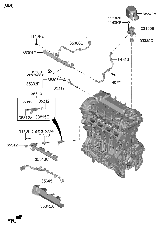 Hyundai 35305-2S210 PIPE-HIGH PRESSURE