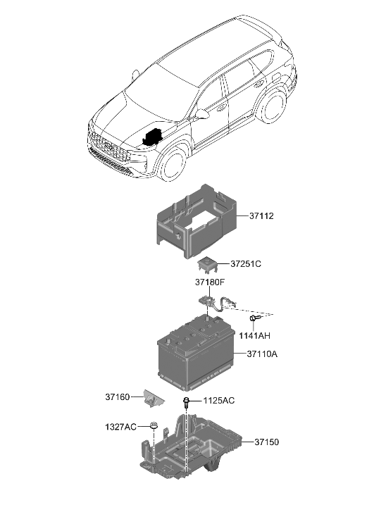 Hyundai 37112-P2700 Insulation Pad-Battery