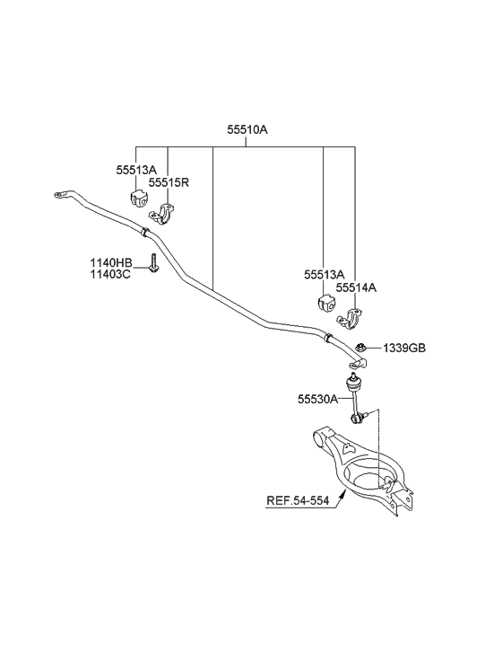 55510-3M300--SJ Genuine Hyundai BAR ASSY-RR STABILIZER