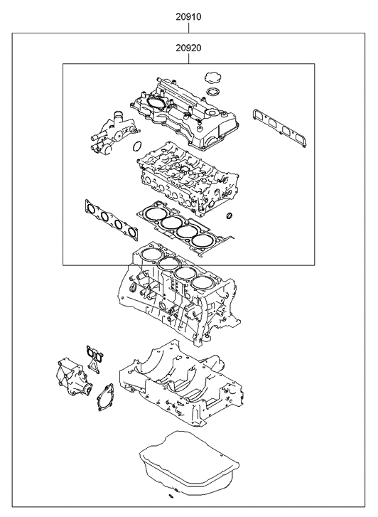 Hyundai 20910-2GS00 Gasket Kit-Engine Overhaul