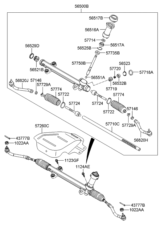 Hyundai 56500-3V001 Gear Assembly-Steering