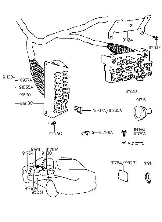 Hyundai 91108-22001 Wiring Assembly-Main