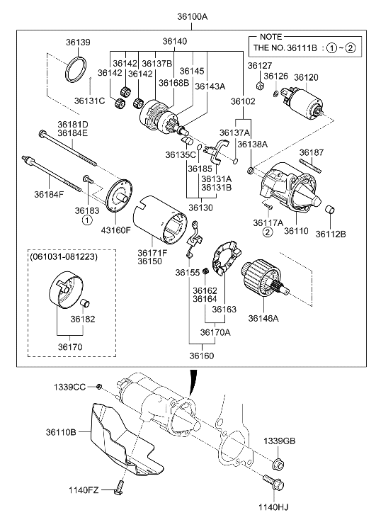 Hyundai 36140-38040 Shaft Assembly-Clutch