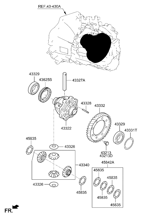 Hyundai 43329-26AA5 BEARING-TAPER ROLLER