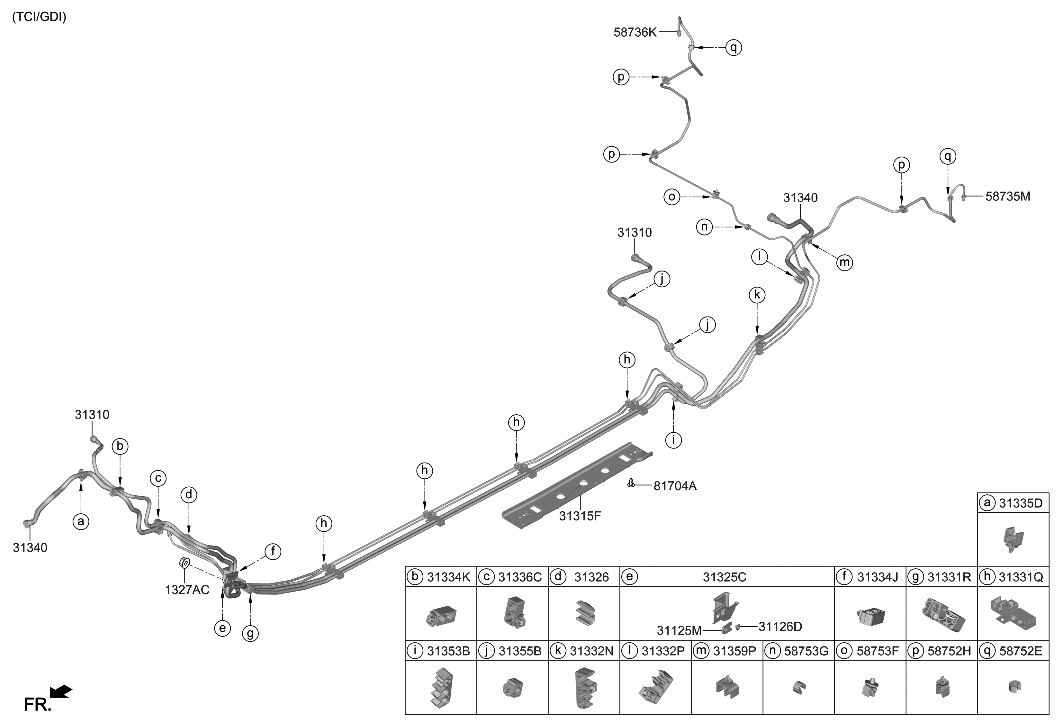 Hyundai 31334-AA000 Holder-Fuel Tube