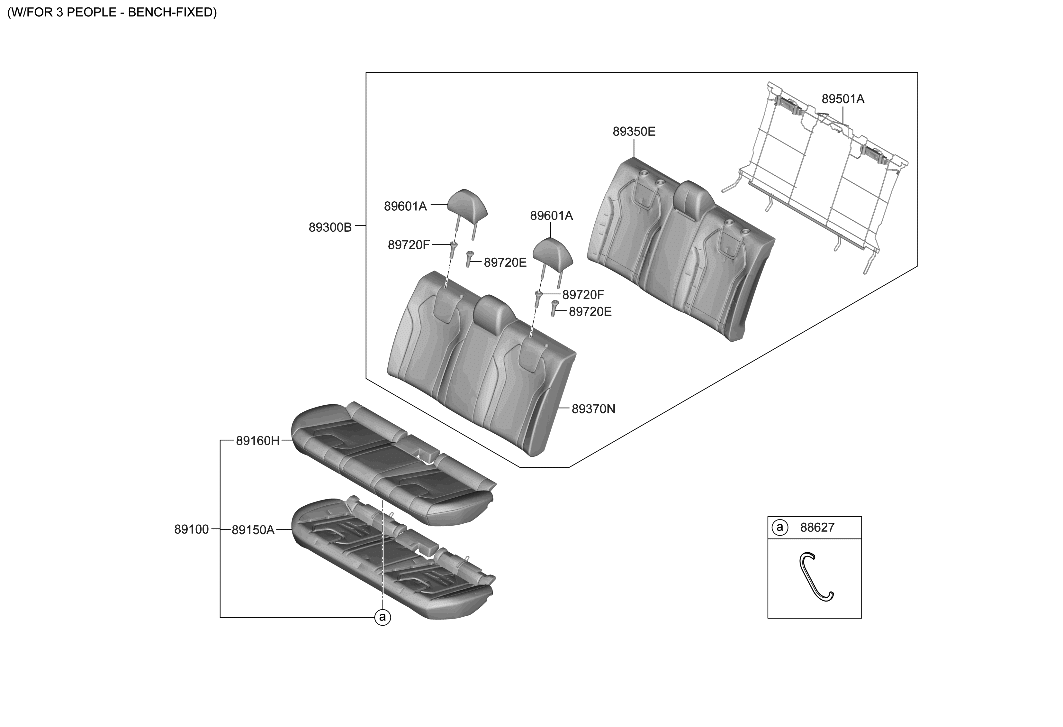 Hyundai 89360-AA050-S7W COVERING-RR SEAT BACK