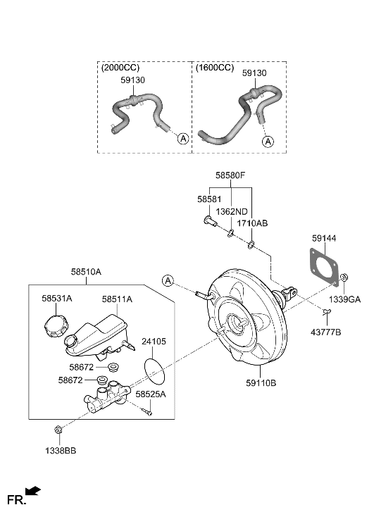 Hyundai 58511-AA440 Reservoir-Master Cylinder