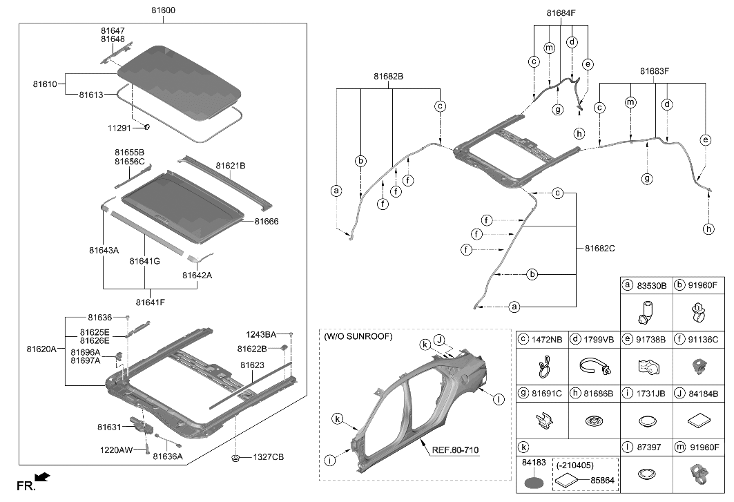 Hyundai 81600-AA000-YFR Sunroof Assembly