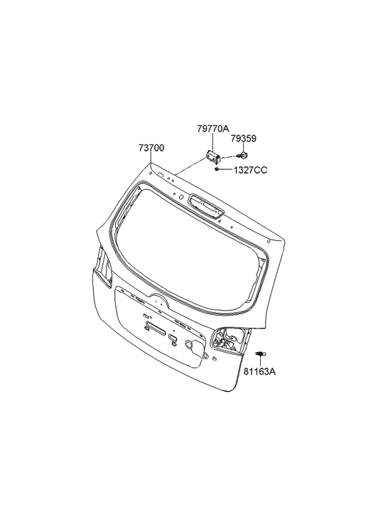 Hyundai 73700-2B011 Panel Assembly-Tail Gate