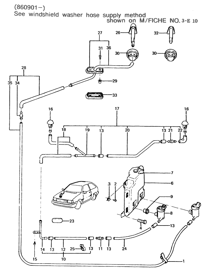 Hyundai 98885-21002 Hose Assembly-Rear Washer