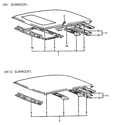Hyundai 67110-21250 Panel Assembly-Roof
