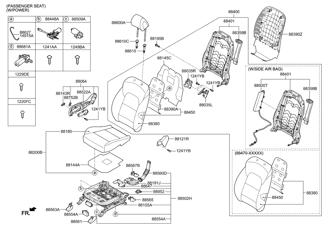 Hyundai 88470-D3230-Y9R Front Right-Hand Seat Back Covering Assembly
