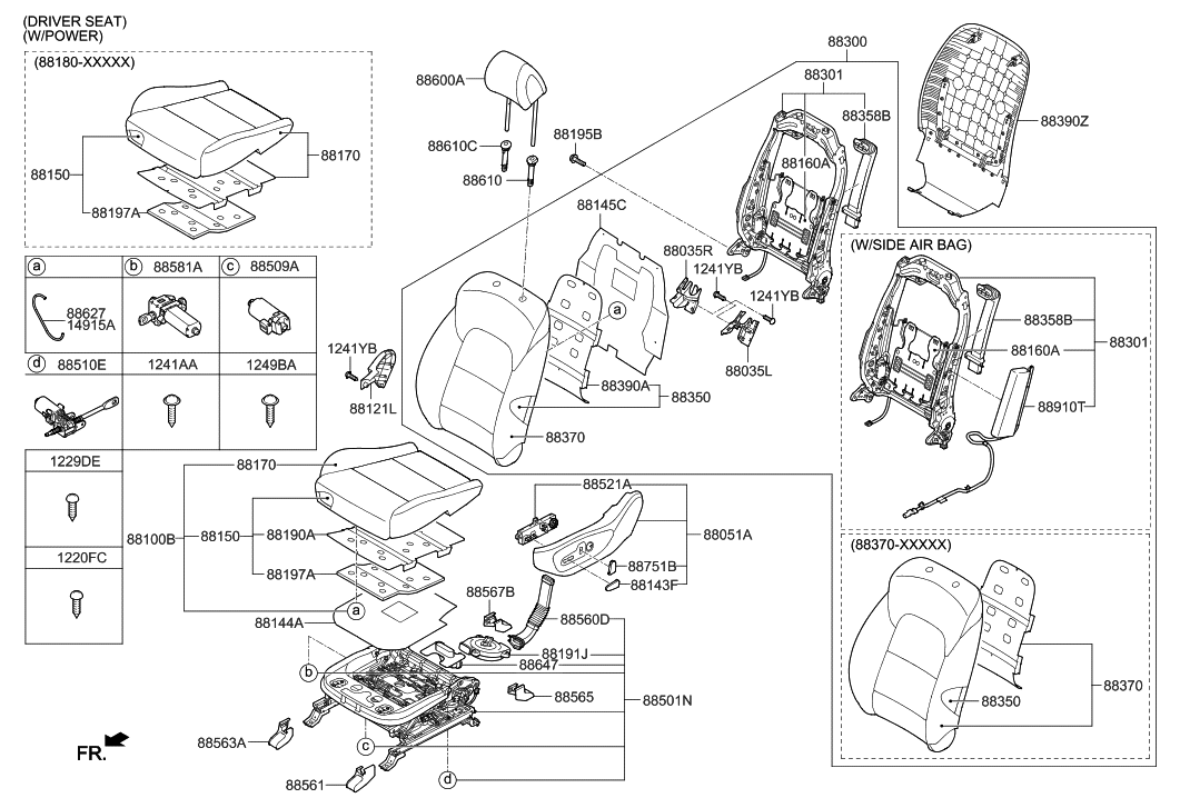 Hyundai 88380-D3000 LUMBAR Assembly-Front Seat Back,LH