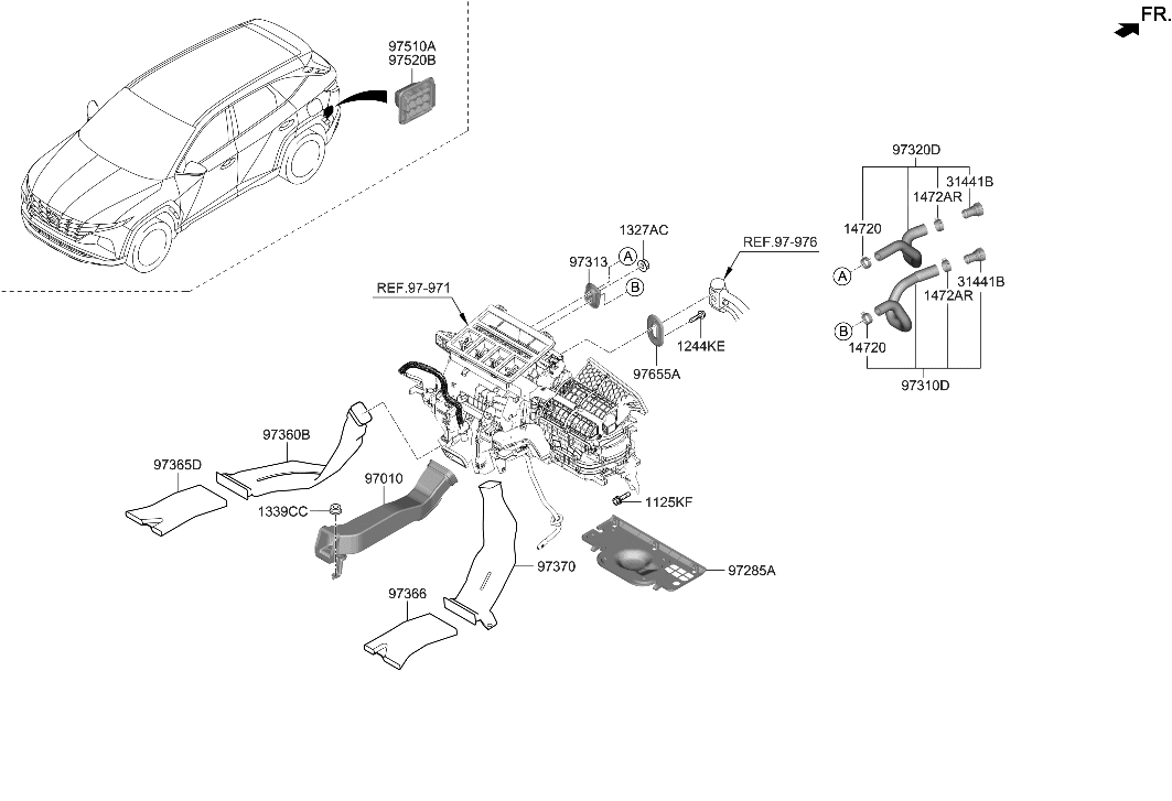 Hyundai 97311-CW001 HOSE ASSY-WATER INLET