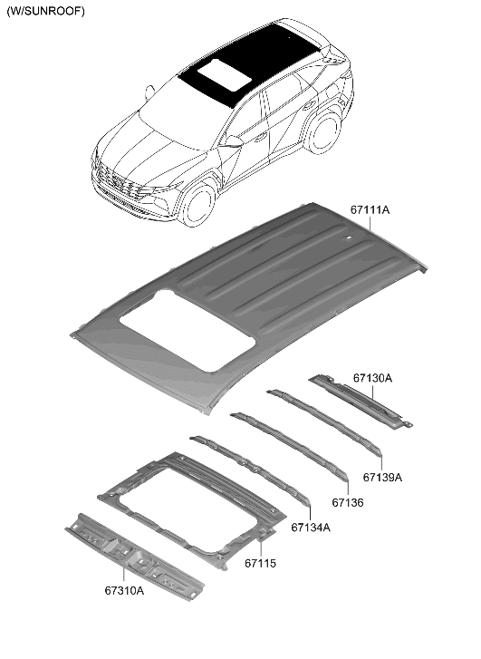 Hyundai 67111-CW010 PANEL-ROOF