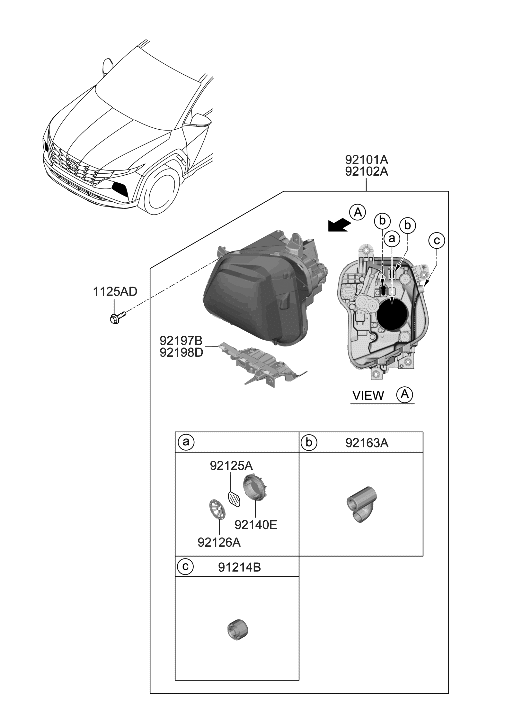 Hyundai 92102-CW110 LAMP ASSY-HEAD,RH