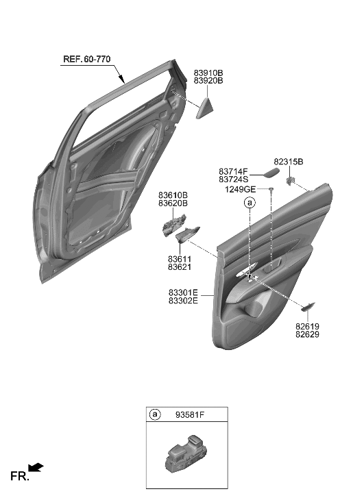 Hyundai 83306-CW060-MMH PANEL ASSY-REAR DOOR TRIM,RH