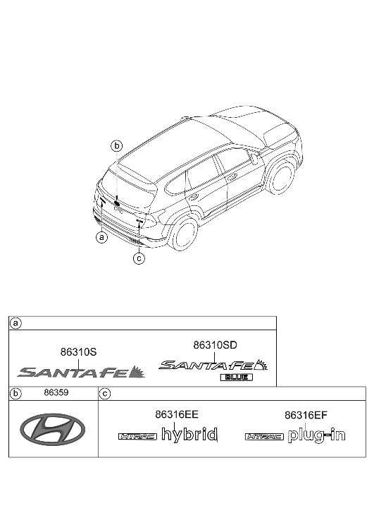 Hyundai 86316-CL010 EMBLEM-HTRAC P.H.E.V