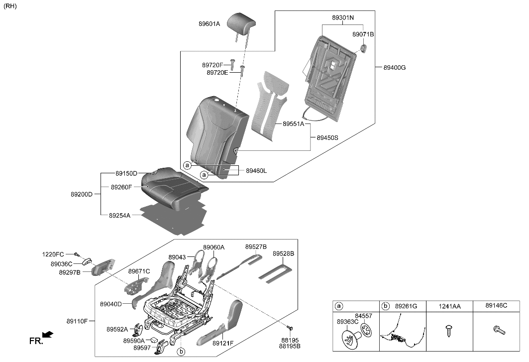 Hyundai 89295-S1200-SST Cover-2ND CUSH OTR I/S,RH