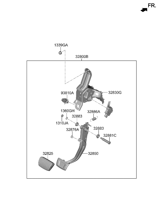 Hyundai 32810-P4100 Arm Assembly-Brake Pedal