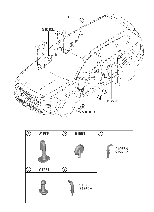 Hyundai 91610-CL270 Wiring Assembly-FR Dr(Pass)