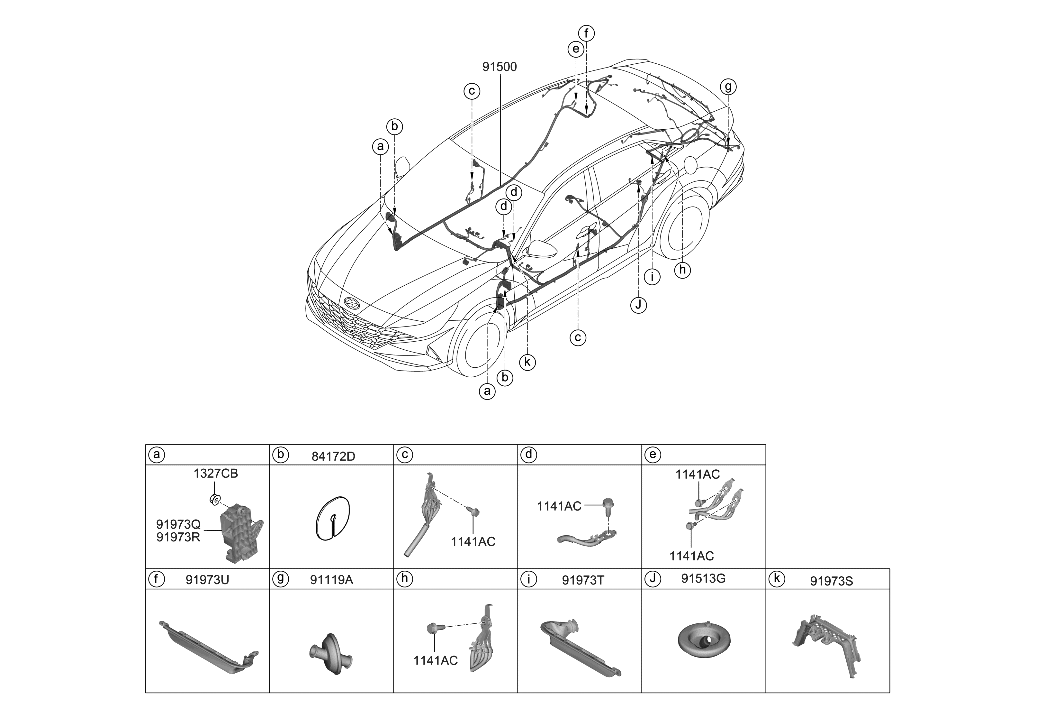 Hyundai 91961-AA180 Protector-Wiring