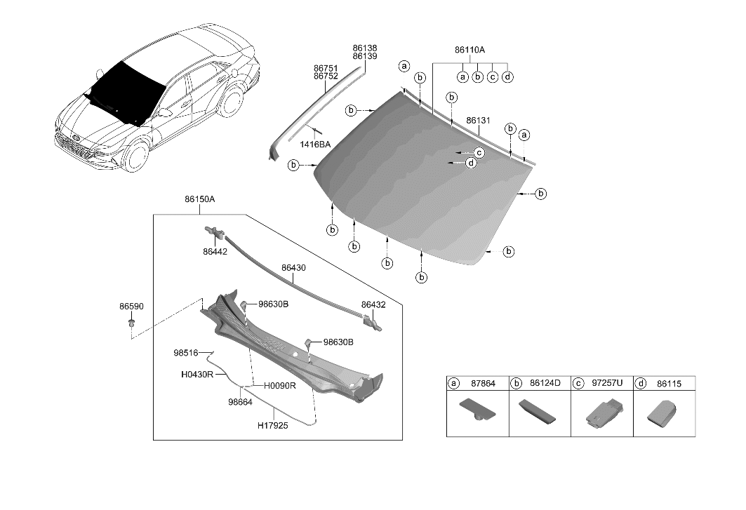 Hyundai 86110-AB020 Glass Assy-Windshield