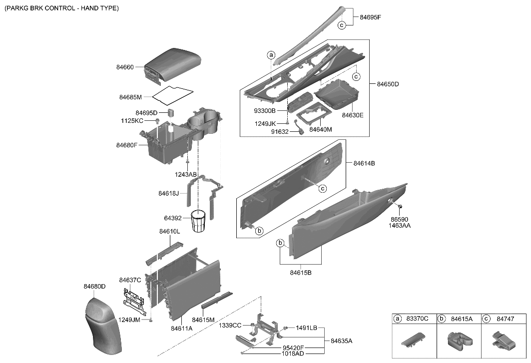 Hyundai 84617-AB000-4X Cover-Parking Brake