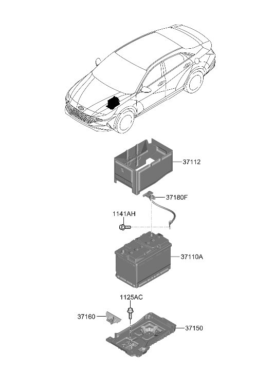 Hyundai 37112-AB700 Insulation Pad-Battery